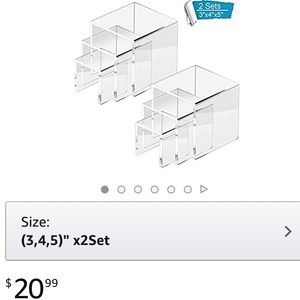 Set of 11 acrylic risers display stands